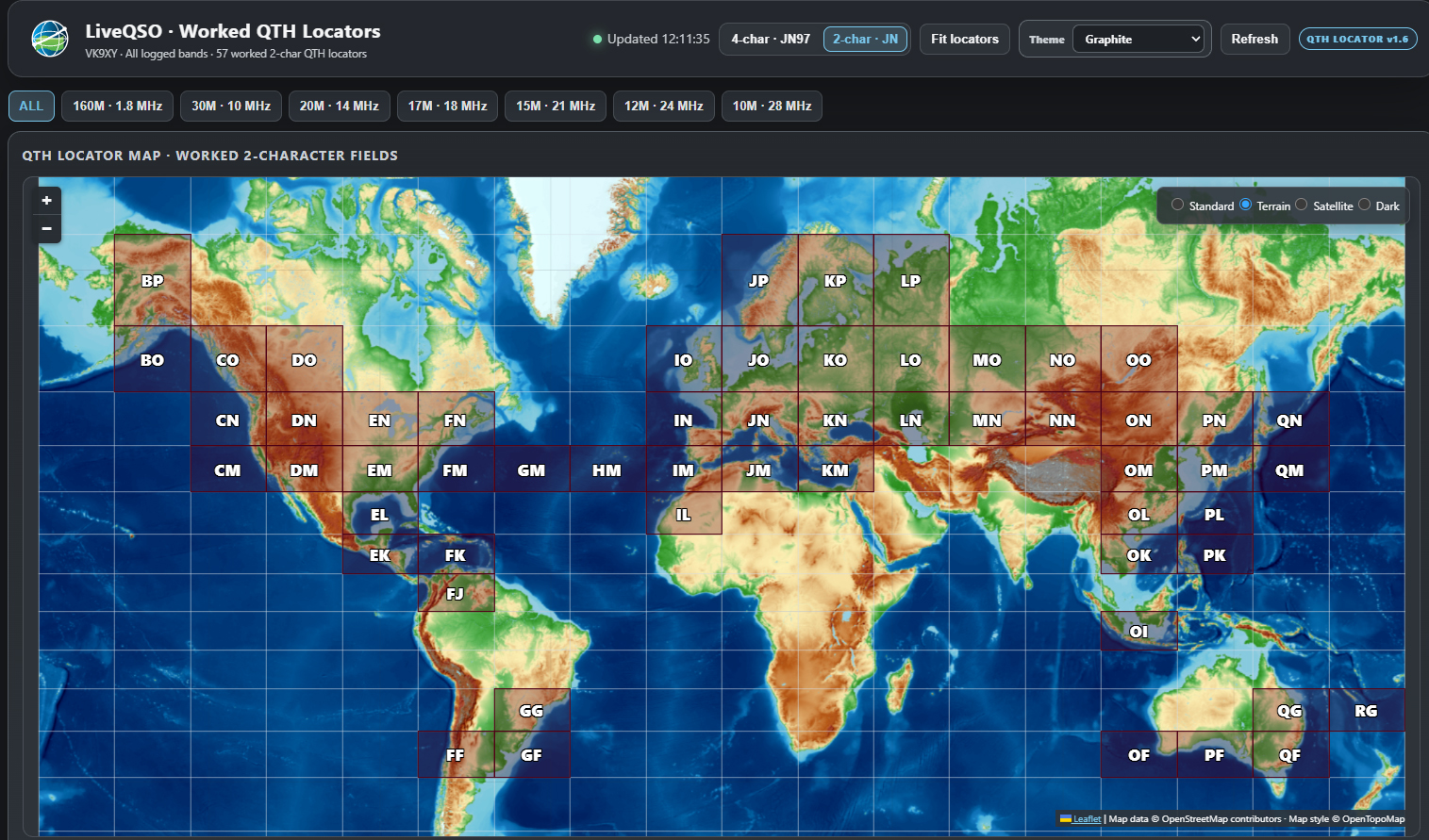 LiveQSO Worked QTH Locators