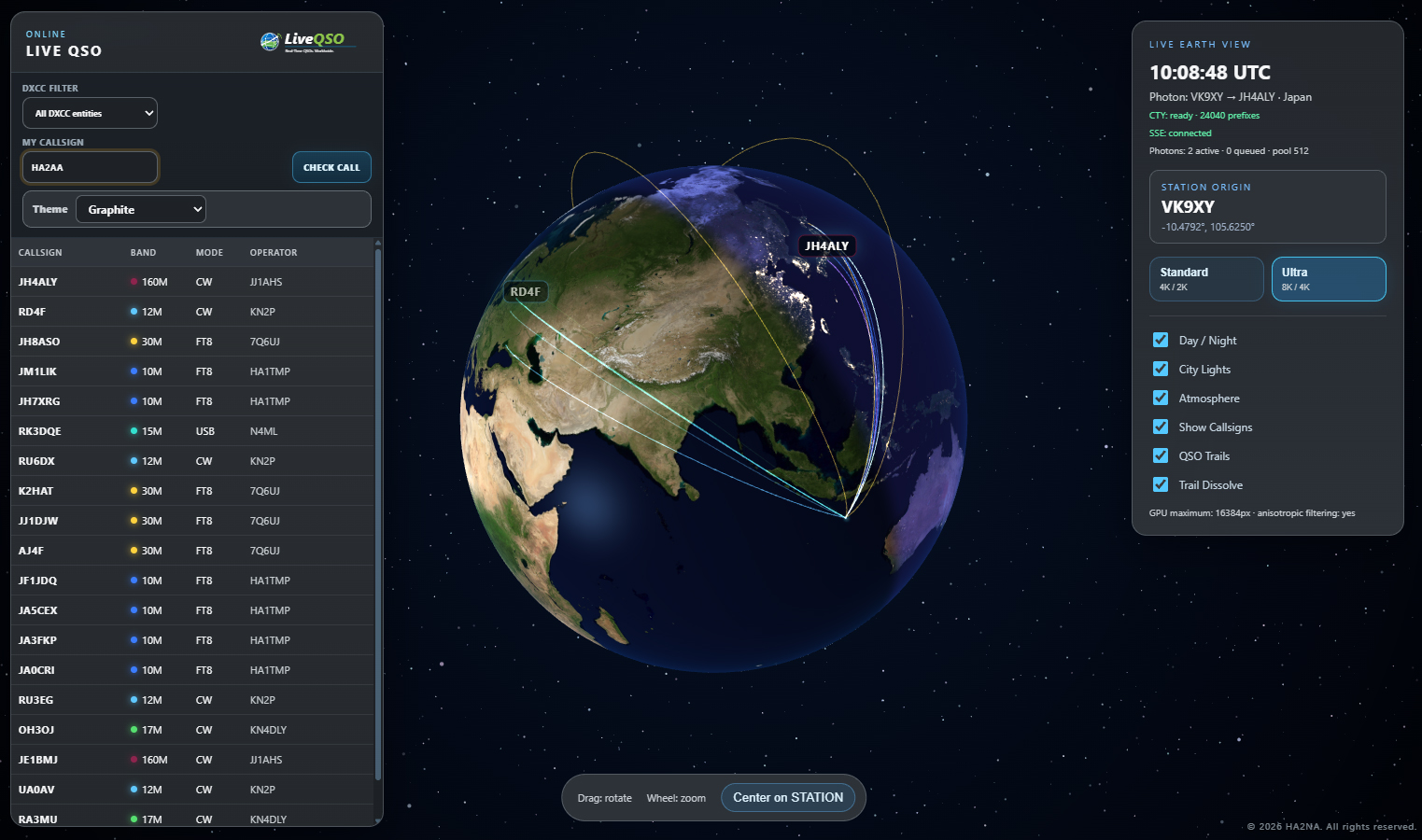 LiveQSO Live Map